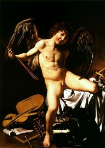 Amor vincit omnia – Amor besiegt alle (Amor als Sieger), um 1602