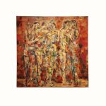 Bild von Krayem Maria Awad: „Chor“, Pigmentmalerei auf Leinen, 150×150 cm, € 11.250,–