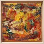 Bild von Krayem Maria Awad: „Abstrakt 3“, Pigmentmalerei auf Leinen, 30×30 cm, € 1.200,–